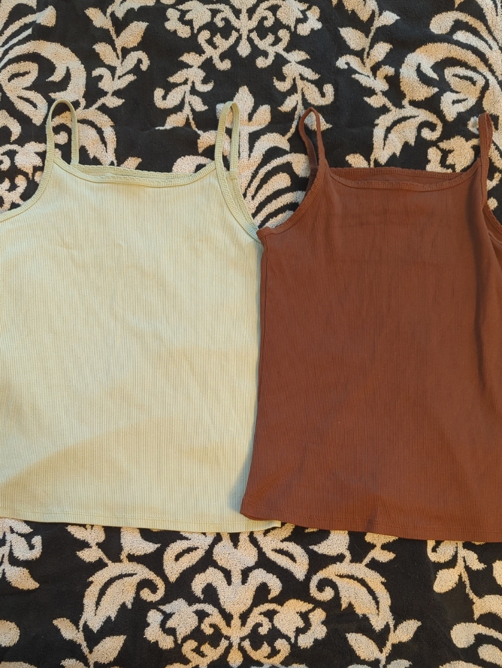 Cat & Jack Ribbed Spaghetti Strap Tank Top - Mint Green & Brown Kids XL Women S
